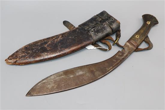 A Burmese knife with scabbard